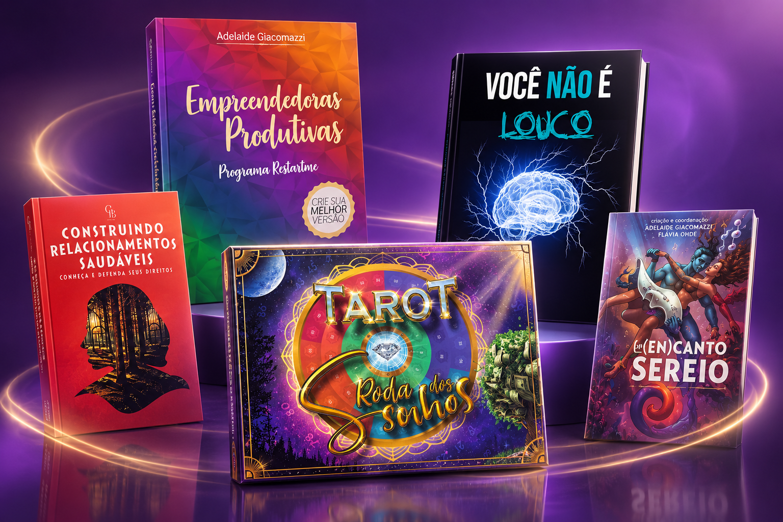 Os cinco livros publicados por Adelaide Giacomazzi
